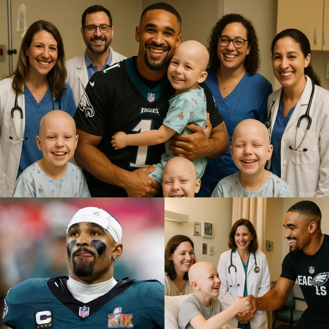HEARTWARMING: Jalen Hurts secretly paid the medical bills for 30 cancer patients at the hospital where his mother was once treated…-vut