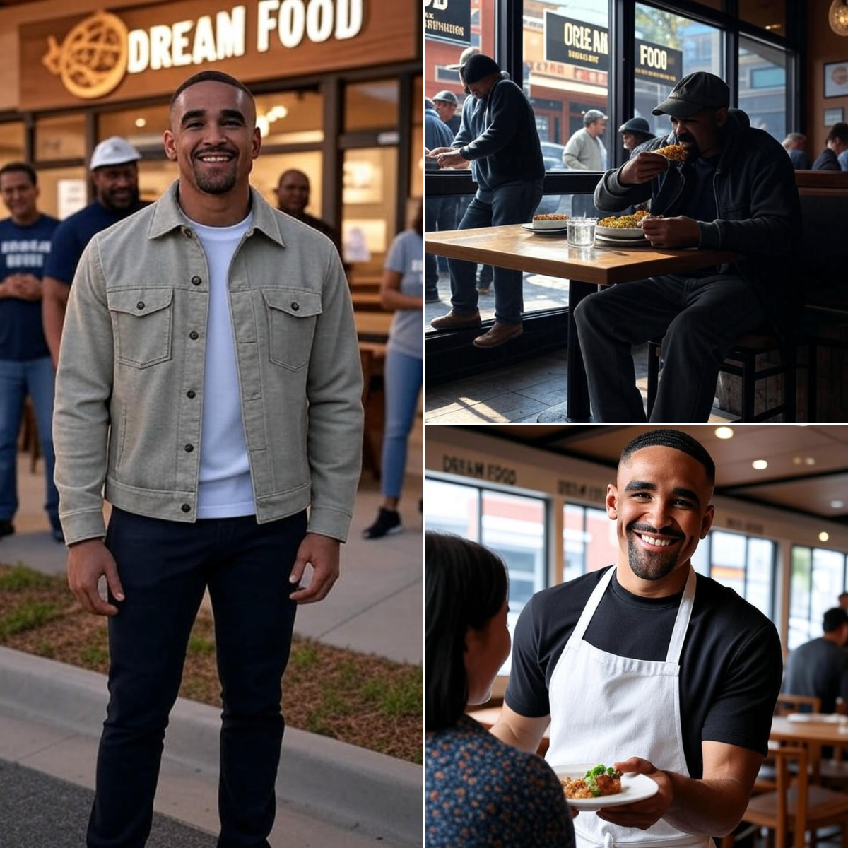 Jalen Hurts bought the tiny diner that let him eat on credit in college — but what he turned it into now feeds 120 homeless people every day…-vut
