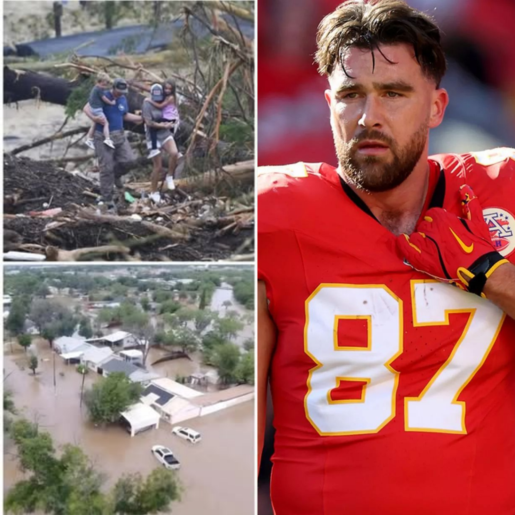 Travis Kelce has donated $5.5 million to support victims and aid in the search and rescue of those missing in the devastating Texas flash floods. Fans were shocked to learn that he personally went to the scene of the disaster to help directly. Details in the comments 👇👇👇-binh123