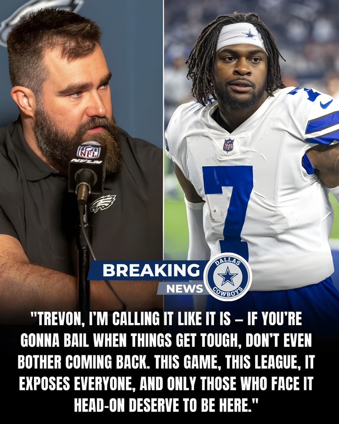 Jason Kelce Draws a Ruthless Line on Loyalty, Aiming a Blunt Warning at Trevon Diggs That Cowboys Fans Won’t Ignore